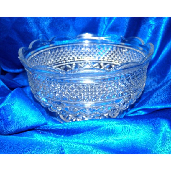 VTG Anchor Hocking Wexford 10" Footed Centerpiece Fruit Bowl With Original Box! - Picture 3 of 7